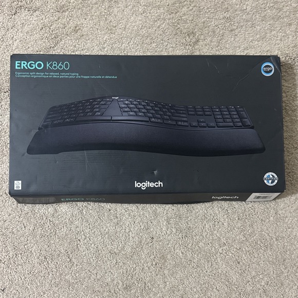 Logitech ERGO K860 Ergonomic Wireless Keyboard w/ Dongle - Graphite - BRAND NEW!